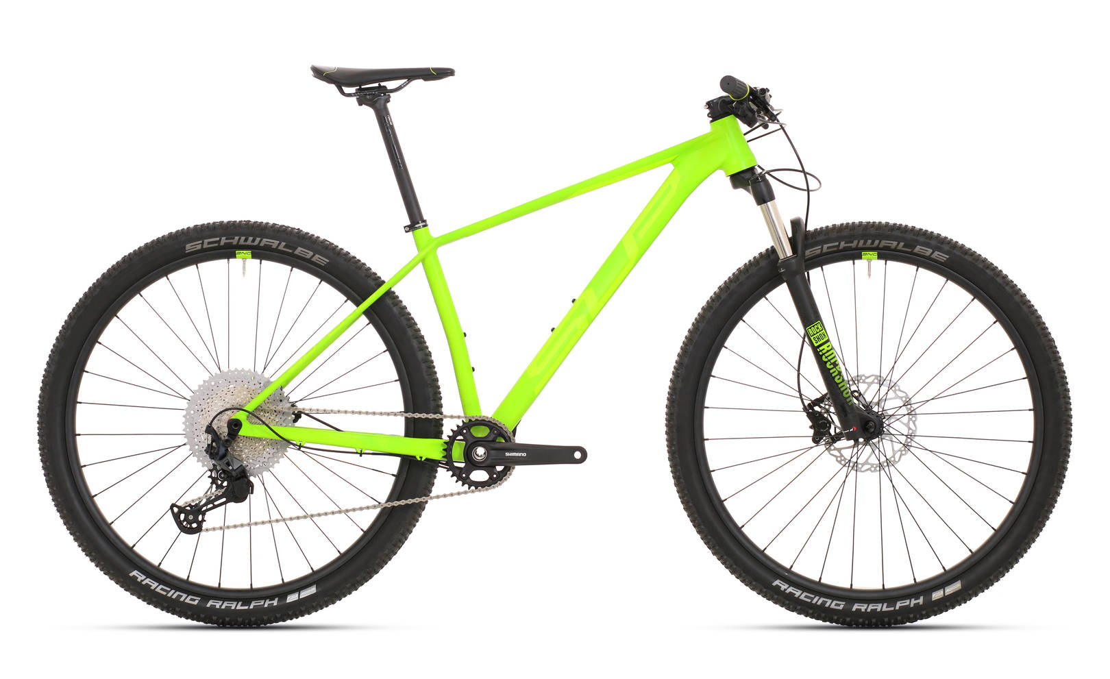 yellow green mountain bike